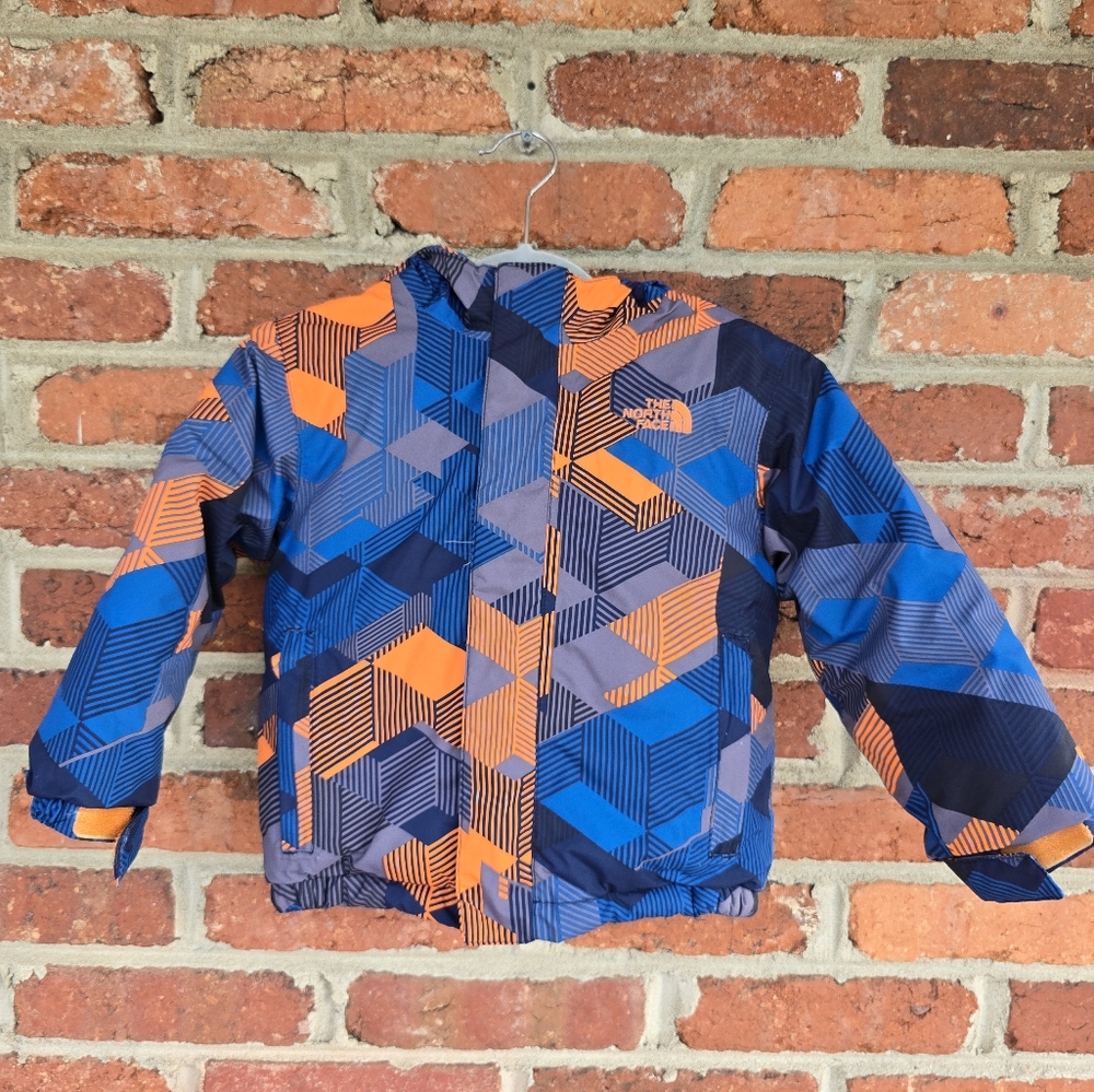 The North Face Kids Geometric Blue and Orange Jacket